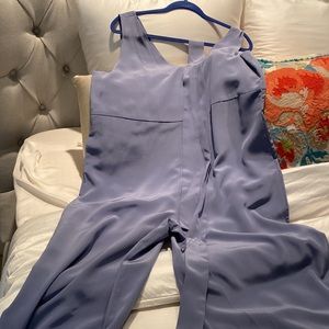 Lilysilk 100% mulberry silk crêpe de Chine cropped jumpsuit zipper back, large